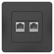 Розетка компьютерная 2-м СП Blanca RJ45 кат.5E антрацит SE BLNIS045456