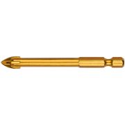 Сверло по кафелю 4 режущие кромки титан. покрытие U-хвостовик под биту 8х76мм FIT 35477