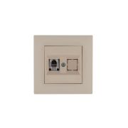 Розетка компьютерная CAT 5+гнездо Karea RIZZ крем Makel 88010035