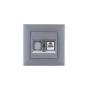 Розетка компьютерная CAT 5+гнездо KareaRIZZ STAR сер. Makel 88065035