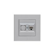 Розетка компьютерная CAT 5+гнездо Karea LINE STAR жемчуж. Makel 86100035