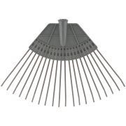 Грабли веерные пластинчатые (пластмассовая основа) 20 зубьев 310х450мм без черенка КУРС 76941