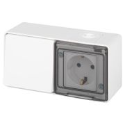 Блок розетка с выключателем Эксперт 11-7501-01 IP55 16А (10AX)-250В ОУ бел. Эра Б0063288