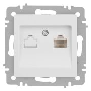 Розетка компьютерная 1-м СП Accent 6-303-01М RJ45 IP20 бел. матов. Intro Б0063625