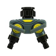 Разветвитель 2-х канальный на кран 1/2дюйм-3/4дюйм ЧЕТЫРЕ СЕЗОНА 62-0223-F