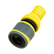 Коннектор для шланга быстросъемный 3/4дюйм с аквастопом с защитой от перегибов ЧЕТЫРЕ СЕЗОНА 62-0303-F