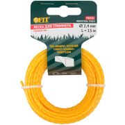 Леска для садовых триммеров крученая «Квадрат» 2.4ммх15м FIT 78026