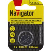 Элемент питания литиевый CR1620 93 827 NBT-CR1620-BP1 (блист.1шт) NAVIGATOR 93827