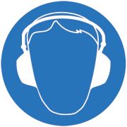 Знак М 03 «Работать в защитных наушниках» ф200мм пластик EKF pn-m-03