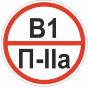 Знак «Категории помещения по взрывопожарной и пожарной опасности В1 П-IIа» 200х200мм пластик EKF pn-b1-p-lla