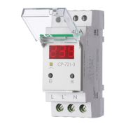Реле напряжения CP-721-3 40А контроль напряжения: нижн. порог 140-210В верхн. порог 240-300В цифров. индикация напряжения 2мод. монтаж на DIN-рейку возможность пломбировки панели управления F&F EA04.009.021