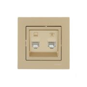 Розетка компьютер+телефон VESNA зол. LEZARD 742-3688-143