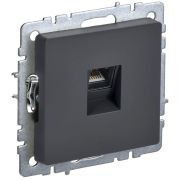 Розетка компьютерная СП RJ45 кат.6 BRITE РК11-БрГ механизм графит IEK BR-K10-2-K53