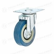 Колесо аппаратное поворотное п/п обод. резина сер. подшипник скольжения площадка d75 без тормоза Tech-Krep/Zitar 148488