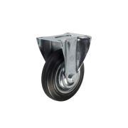 Колесо промышленное неповоротное стальной обод с резиновой шиной и роликоподшипником площадка d125 (уп.1шт) Tech-Krep/Zitar 127471