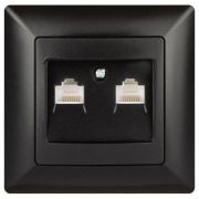 Розетка компьютерная 2-м СП Solo 4-304-05 RJ45 антрацит Intro Б0043393