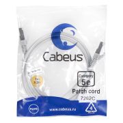 Патч-корд F/UTP кат.5E PC-FTP-RJ45-Cat.5e-1m 2xRJ45/8p8c экранир. PVC 1м сер. Cabeus 7262c