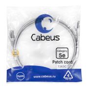 Патч-корд F/UTP кат.5E PC-FTP-RJ45-Cat.5e-2m 2xRJ45/8p8c экранир. PVC 2м сер. Cabeus 7263c