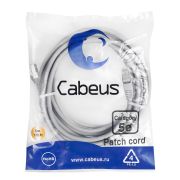 Патч-корд F/UTP кат.5E PC-FTP-RJ45-Cat.5e-5m 2xRJ45/8p8c экранир. PVC 5м сер. Cabeus 7265c