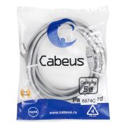 Патч-корд F/UTP кат.5E PC-FTP-RJ45-Cat.5e-5m-LSZH 2xRJ45/8p8c экранир. LSZH 5м сер. Cabeus 8874c
