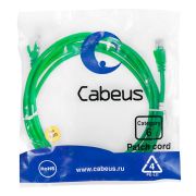 Патч-корд U/UTP кат.6 PC-UTP-RJ45-Cat.6-3m-GN 2xRJ45/8p8c неэкранир. PVC 3м зел. Cabeus 8687c