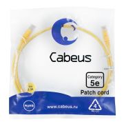 Патч-корд U/UTP кат.5E PC-UTP-RJ45-Cat.5e-1m-YL 2xRJ45/8p8c неэкранир. PVC 1м желт. Cabeus 7673c