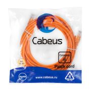 Патч-корд U/UTP кат.6 PC-UTP-RJ45-Cat.6-5m-OR 2xRJ45/8p8c неэкранир. PVC 5м оранж. Cabeus 8702c