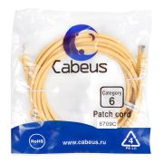 Патч-корд U/UTP кат.6 PC-UTP-RJ45-Cat.6-5m-YL 2xRJ45/8p8c неэкранир. PVC 5м желт. Cabeus 8709c