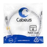 Патч-корд F/UTP кат.6 PC-FTP-RJ45-Cat.6-2m-LSZH 2xRJ45/8p8c экранир. LSZH 2м сер. Cabeus 7910c