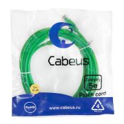 Патч-корд U/UTP кат.5E PC-UTP-RJ45-Cat.5e-5m-GN 2xRJ45/8p8c неэкранир. PVC 5м зел. Cabeus 7457c