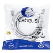 Патч-корд F/UTP кат.5E PC-FTP-RJ45-Cat.5e-10m 2xRJ45/8p8c экранир. PVC 10м сер. Cabeus 9221c