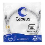 Патч-корд S/FTP кат.6A PC-SSTP-RJ45-Cat.6a-1.5m-LSZH 2xRJ45/8p8c экранир. LSZH (10G) 1.5м сер. Cabeus 7902c