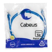 Патч-корд U/UTP кат.5E PC-UTP-RJ45-Cat.5e-1.5m-BL-LSZH 2xRJ45/8p8c неэкранир. LSZH 1.5м син. Cabeus 9530c