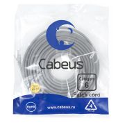 Патч-корд U/UTP кат.6 PC-UTP-RJ45-Cat.6-20m 2xRJ45/8p8c неэкранир. PVC 20м сер. Cabeus 8791c
