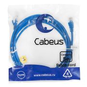 Патч-корд U/UTP кат.5E PC-UTP-RJ45-Cat.5e-3m-BL-LSZH 2xRJ45/8p8c неэкранир. LSZH 3м син. Cabeus 9532c
