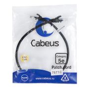 Патч-корд U/UTP кат.5E PC-UTP-RJ45-Cat.5e-0.5m-BK 2xRJ45/8p8c неэкранир. PVC 0.5м черн. Cabeus 7671c