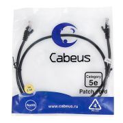 Патч-корд U/UTP кат.5E PC-UTP-RJ45-Cat.5e-1m-BK 2xRJ45/8p8c неэкранир. PVC 1м черн. Cabeus 7676c