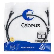 Патч-корд U/UTP кат.6 PC-UTP-RJ45-Cat.6-1m-BK 2xRJ45/8p8c неэкранир. PVC 1м черн. Cabeus 8663c