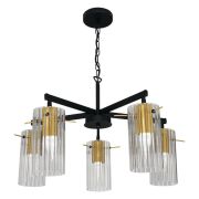 Светильник «Эсми» 251 (плафон 0015) НСБ 01-5х60-138 Е27 (ИМ) подвесной черн. зол. Элетех 1005405249