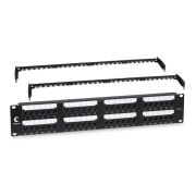 Патч-панель 19дюйм 2U 48 портов RJ45 кат.6 Dual IDC с задн. кабельн. организатором Cabeus 10657c
