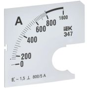 Шкала сменная для амперметра Э47 800/5А-1.5 72х72мм IEK IPA10D-SC-0800