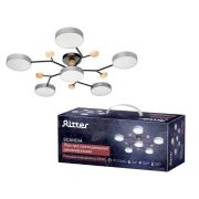 Люстра светодиодная SCANDIA 84Вт 800х800х170мм 30кв.м потолочная ДУ 3 режима диммир. сер./черн./дерево Ritter 52079 5