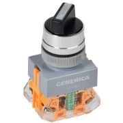 Переключатель D7-11X22 2 полож. 1НО+1НЗ возв. черн. GENERICA BSW50-11X22-3-22-2-K02-G