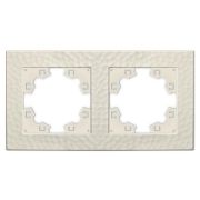 Рамка 2-м Афина фактурная универс. слоновая кость (ivory) Universal A10044-I