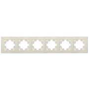 Рамка 6-м Афина фактурная универс. слоновая кость (ivory) Universal A11043-I