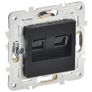 Розетка компьютерная двойн. RJ45 кат.5E SKANDY SK-K03Bl черн. IEK SK-K20-1-K02