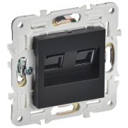 Розетка компьютерная двойн. RJ45 кат.6 SKANDY SK-K04Bl черн. IEK SK-K20-2-K02