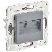 Розетка компьютерная двойн. RJ45 кат.6 SKANDY SK-K04Gr сер. IEK SK-K20-2-K03