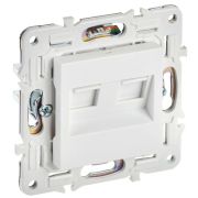 Розетка компьютерная двойн. RJ45 кат.6 SKANDY SK-K04W арктич. бел. IEK SK-K20-2-K01