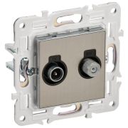 Розетка двойная TV+SAT SKANDY SK-A13N никель IEK SK-AF20-O-K50